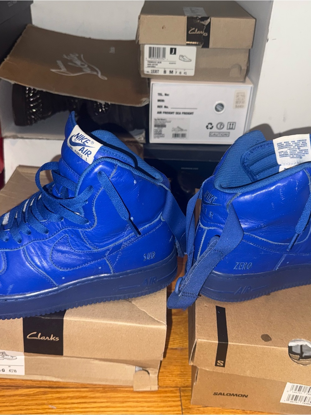 Nike Air Force 1 High-Top Sneakers in Royal Blue - Picture 2 of 5